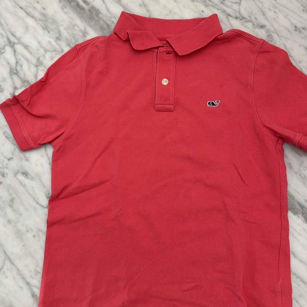 EUC VINEYARD VINES red/pink POLO - Size 8-10- small.